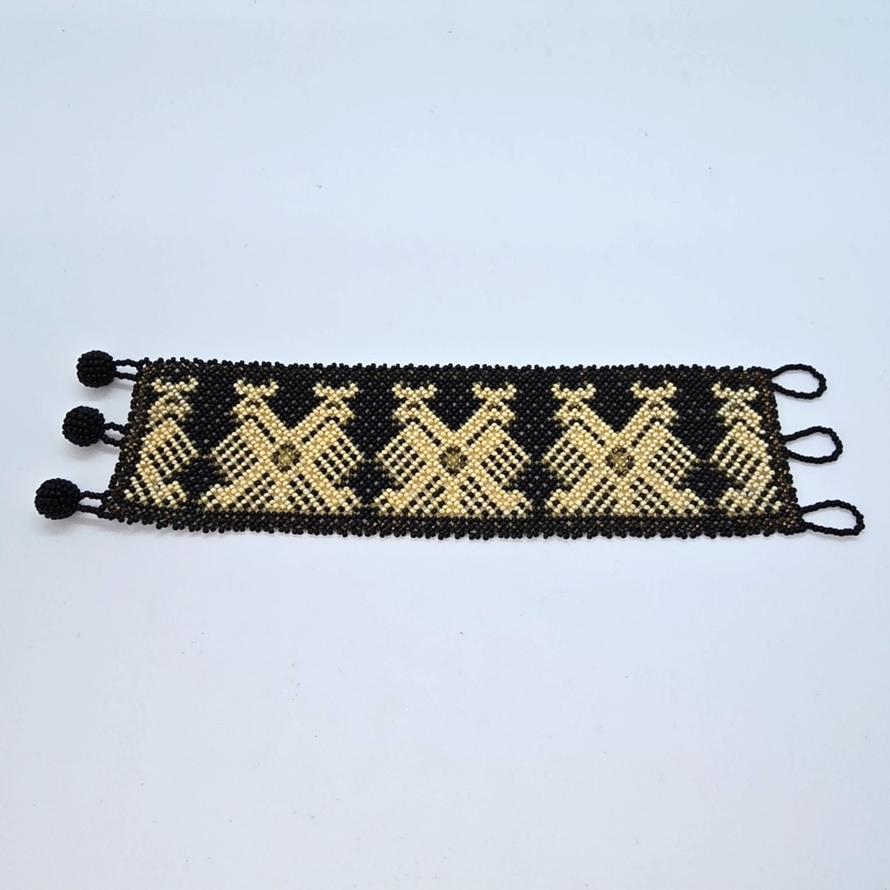 Anthropologie Huichol Wide Seed Beads Bracelet